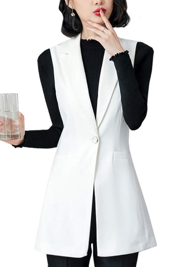 KEDERA Women's Long Sleeveless Duster Trench Vest Casual Lapel Blazer Jacket | Amazon (US)