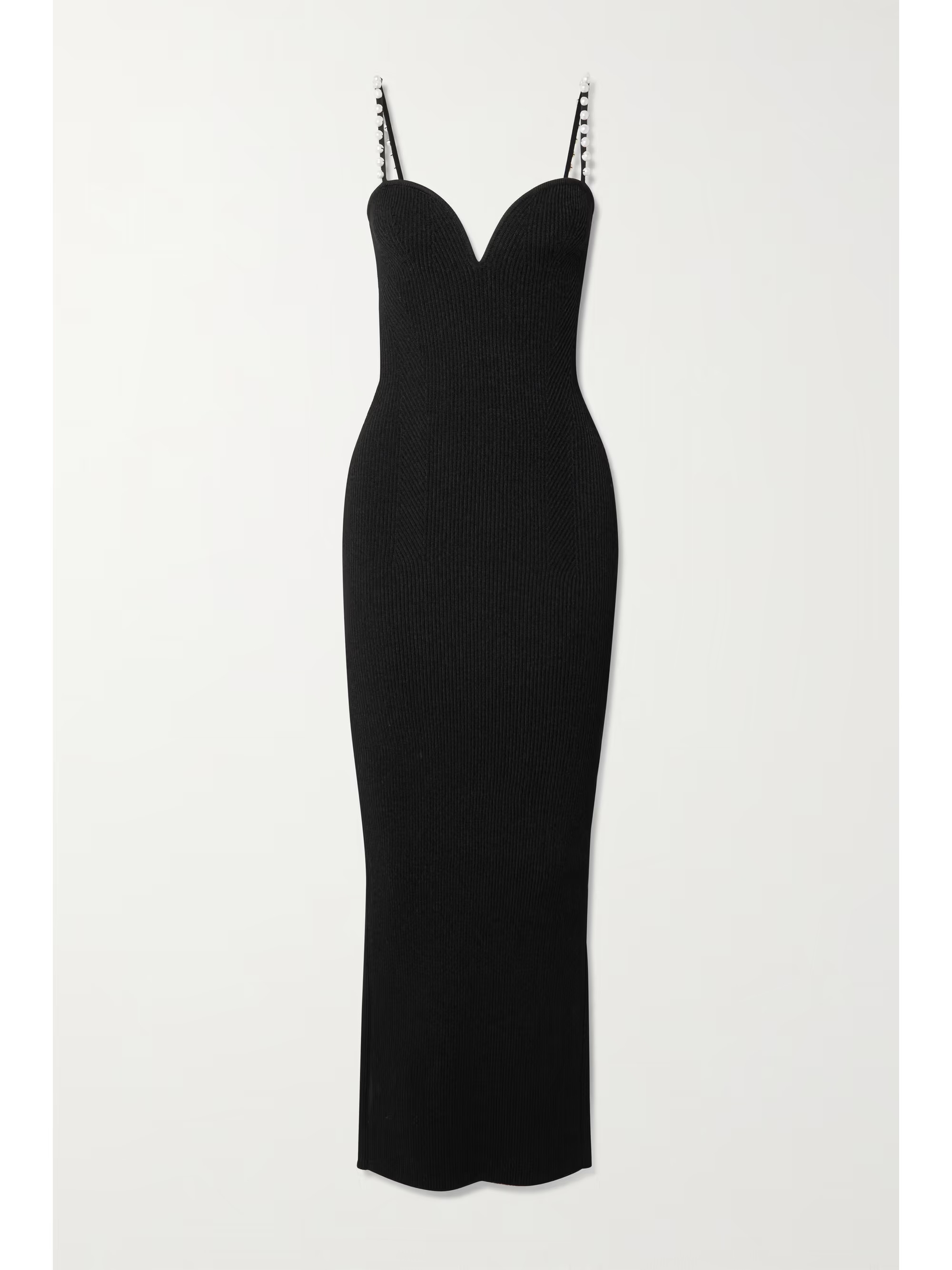 Thalia faux pearl-embellished ribbed-knit gown | NET-A-PORTER (US)