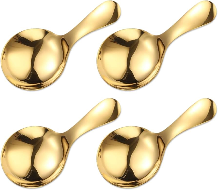 Mini Scoop Spoons 4PCS\uff0cMini Scoops for Candy Small Scoops for Canisters Sugar Spoon Gold Ice... | Amazon (US)