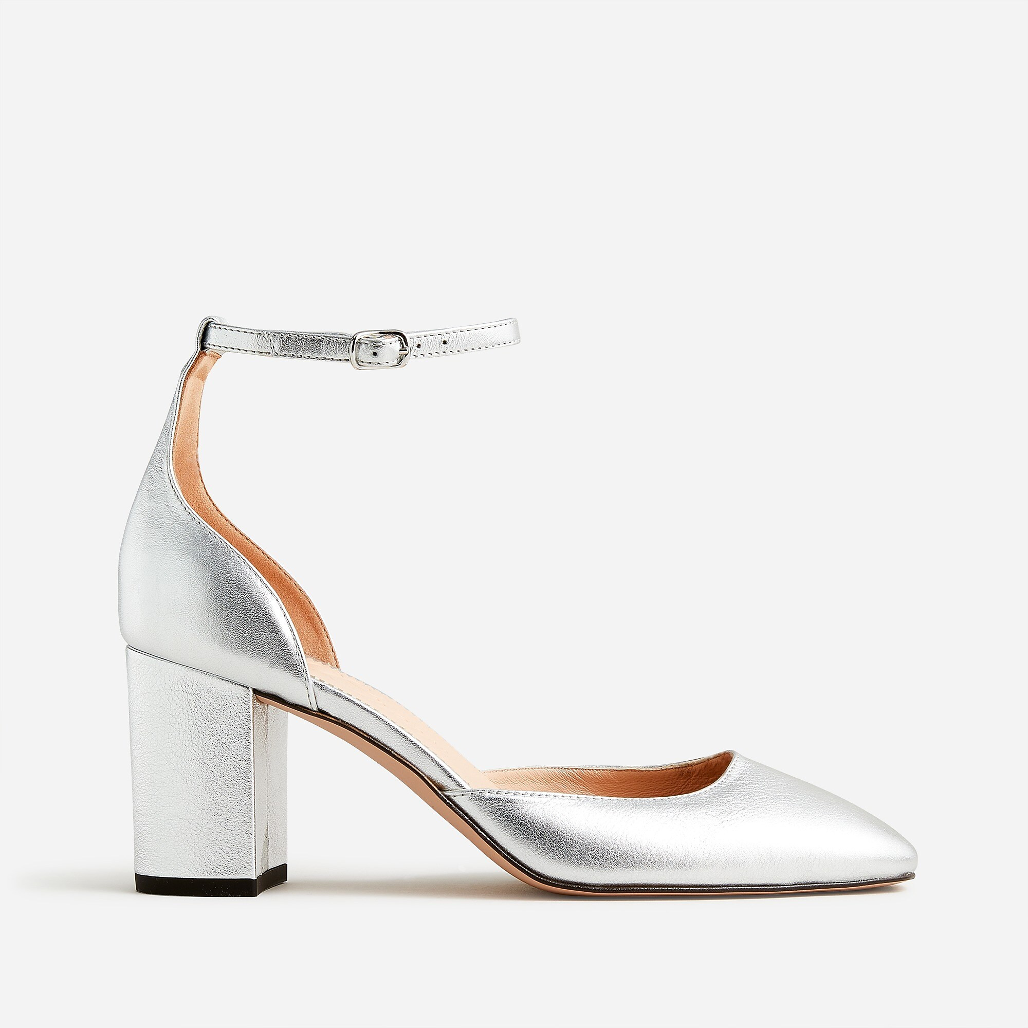 Maisie ankle-strap heels in metallic leather | J. Crew US