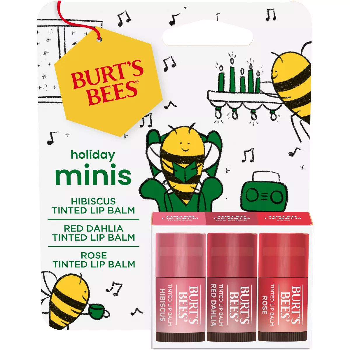 Burt's Bees LB Mini Rose + Red Dahlia + Hibiscus Mini Lip Balms Gift Set - 3ct | Target