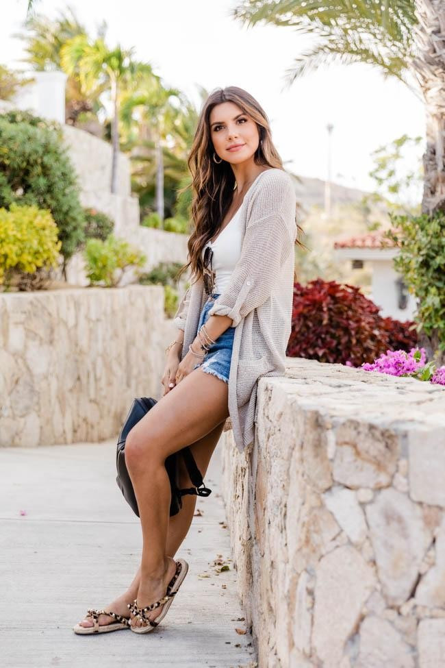 Here Without You Taupe Cardigan | The Pink Lily Boutique