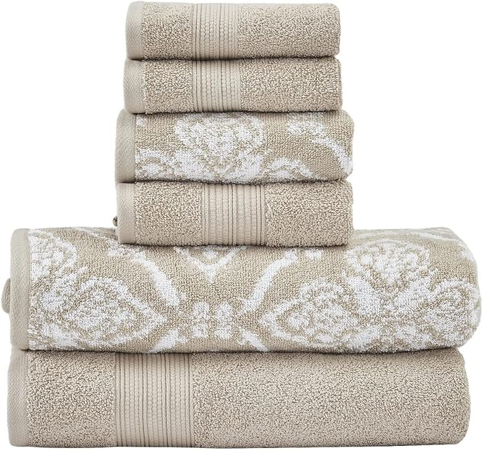 Modern Threads Amaris 6-Piece Reversible Yarn Dyed Jacquard Towel Set - Bath Towels, Hand Towels,... | Amazon (US)