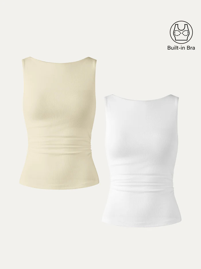 2Pcs Set Elastic Open Back Brami Tank | OGLmove