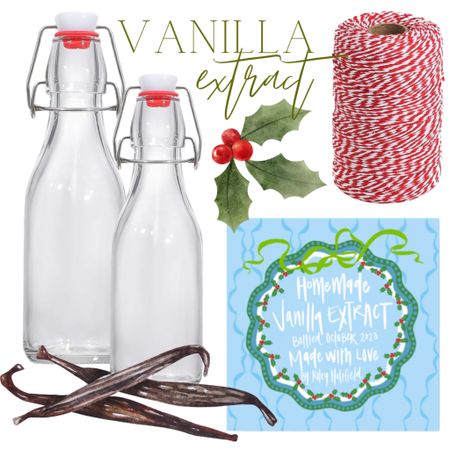 Homemade Christmas gift ideas! Stay tuned for the custom labels I designed for this adorable Christmas gift idea. Make sure you follow me on Instagram for details! @lauren_holifield 

Amazon Christmas supplies. Amazon must haves. Christmas presents ideas. Vanilla extract bottles. 