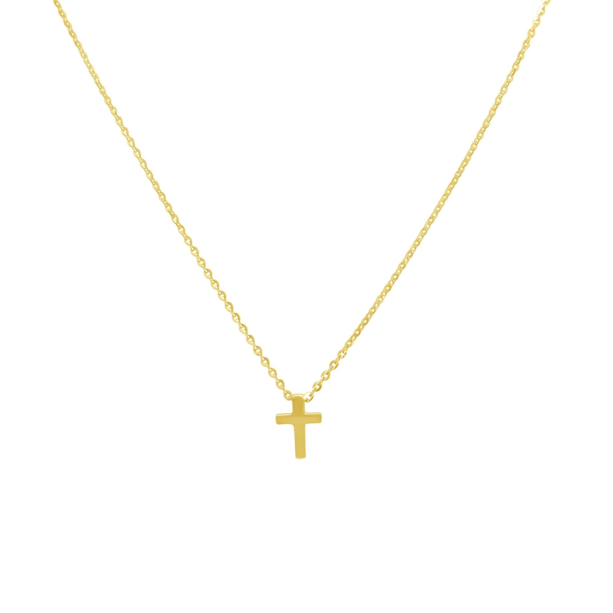 Mini Gold Cross Necklace | LINDSEY LEIGH JEWELRY