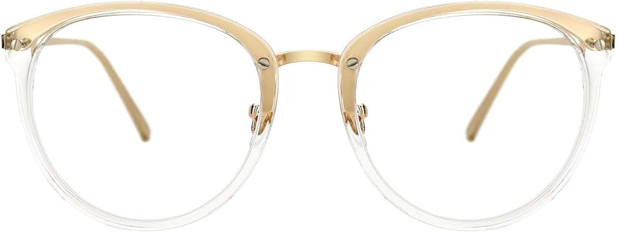 TIJN Blue Light Block Glasses Round Optical Eyewear Non-prescription Eyeglasses Frame for Women M... | Amazon (US)