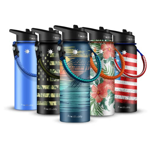 Frost Buddy 24oz Buddy Water Bottle with Straw, Lid & Paracord Handle | 24-Hour Insulated Water Bottle | 24 oz Leak Free | Stainless Steel Water Bottle for Traveling, Sports & Errands | Amazon (US)