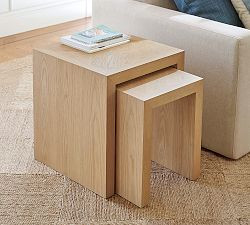 Blair Herringbone Square Nesting Side Tables | Pottery Barn (US)
