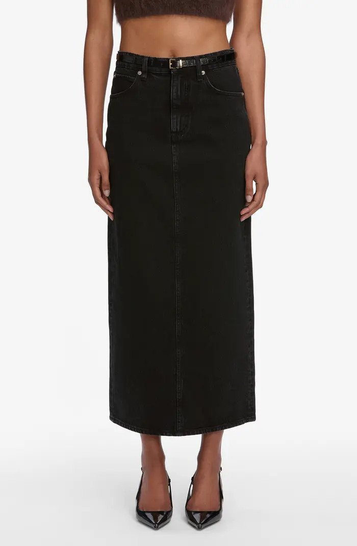 The Column Denim Midi Skirt | Nordstrom