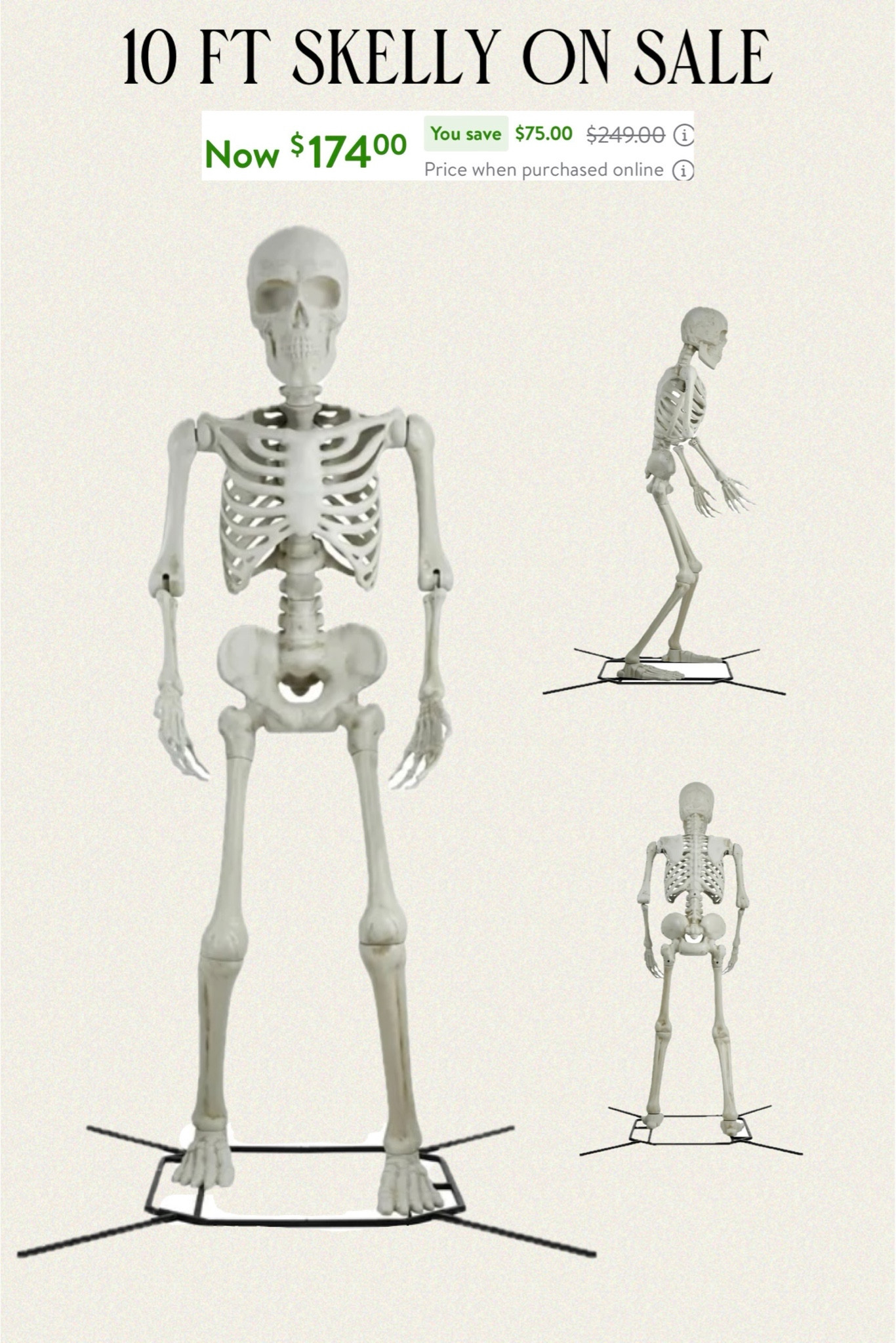 10ft skelly from Walmart is on sale during Walmart+ deals! Steve the Poseable 10' Skeleton Decoration by Way To Celebrate
Halloween outdoor decor. Halloween decor.

#LTKHalloween #LTKSaleAlert #LTKSeasonal