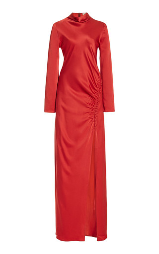 Gathered Satin Maxi Dress | Moda Operandi (Global)