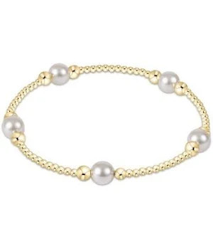 enewton Purpose Pearl 6mm Bead Bracelet - Gold | Smith's of Dublin
