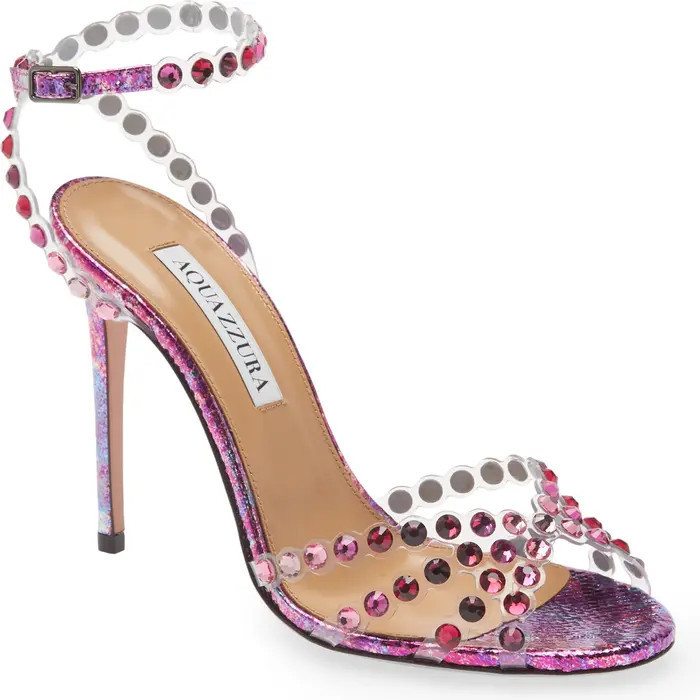 Aquazzura Tequila Crystal Ankle Strap Sandal | Nordstrom | Nordstrom