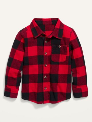 Long-Sleeve Plaid Pocket Shirt for Toddler Boys | Old Navy (US)