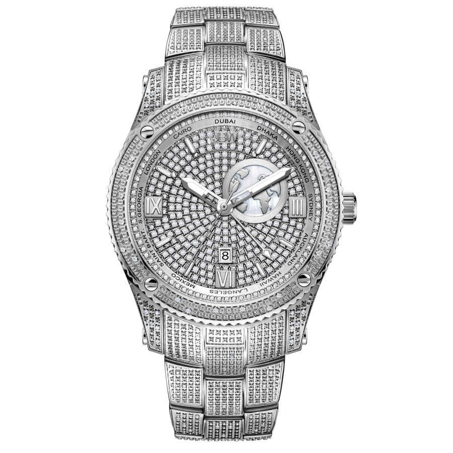 Jbw Jet Setter GMT Quartz Diamond Silver Dial Mens Watch J6370B | Jomashop.com & JomaDeals.com