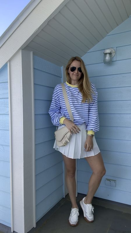 What I wore today at the beach 

Free people look a like sweatshirt is an Amazon find

White pleated skirt is great for summer. Built in shorts and pocket for phone

White sneakers fit true to size 

#LTKshoecrush #LTKSeasonal #LTKfindsunder50