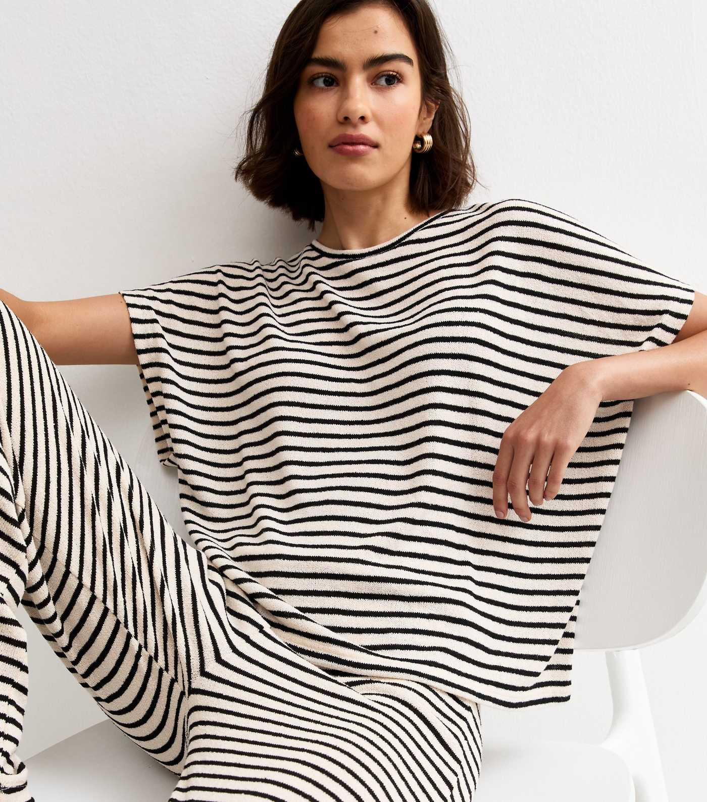 Cream Textured Soft Touch Stripe Top | New Look | New Look (UK)