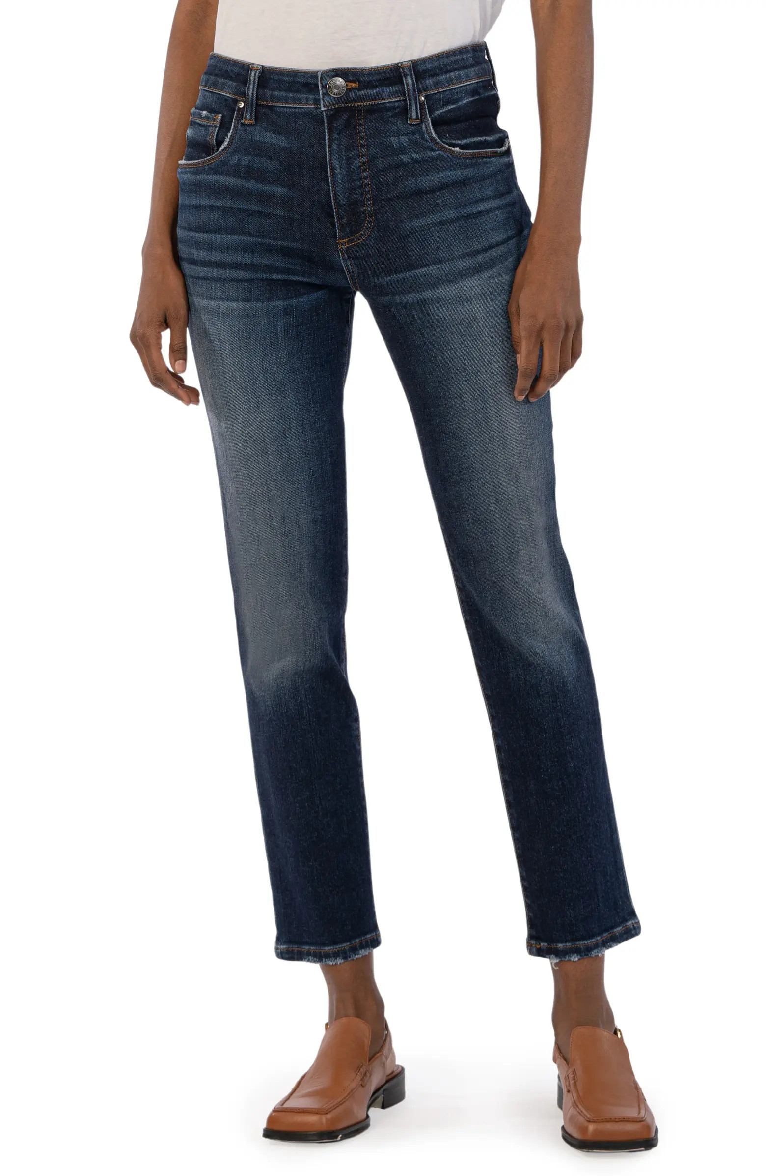 Reese Fab Ab High Waist Ankle Slim Straight Leg Jeans | Nordstrom