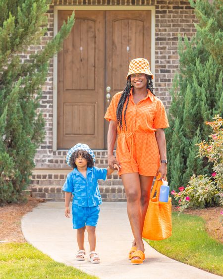 Summer with a POP of color! 🧡🩵💙

We had to get in a mommy-and-me moment before the summer ended! I found both of our looks at JustFab! I’m wearing their Checkered Terry Romper, Textured Terry Tote, and Gina Platform Slides. And how cute does Axel look in their Checkered Terry Shirt and Shorts set? 😆😍 Found the cute matching bucket hats on Amazon and our glass water bottles are from BKR.

When you sign up for JustFab’s VIP Membership, you get your first pair for only $10! Plus, new membership perks, like getting to shop styles from their other brands Shoedazzle and FabKids!

#LTKfamily #LTKshoecrush #LTKstyletip