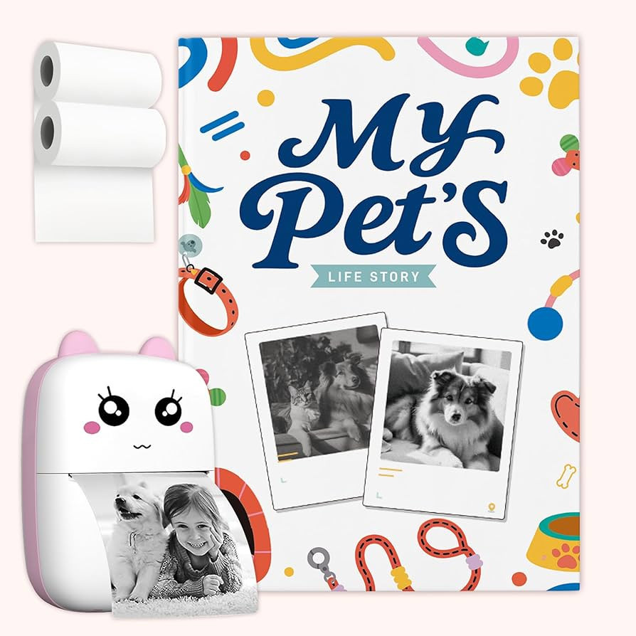 Bluetooth Mini Pet Photo Printer with Diary Book – Portable Thermal Sticker Printer for Smartph... | Amazon (US)