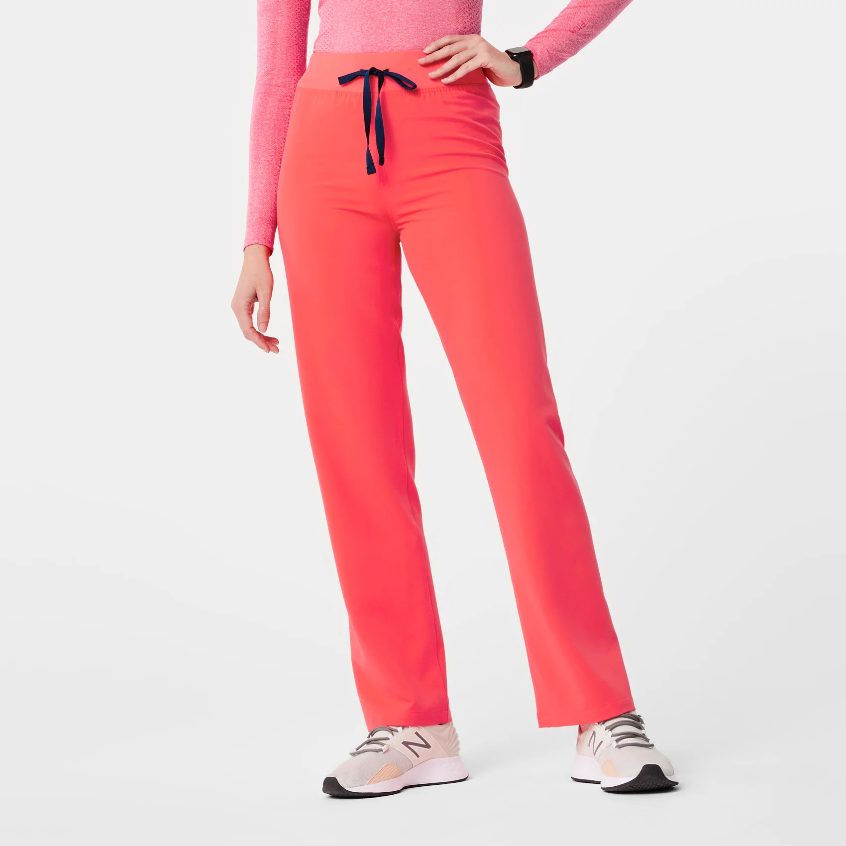 Women’s High Waisted Livingston Scrub Pants™ - Fiery Coral · FIGS | FIGS