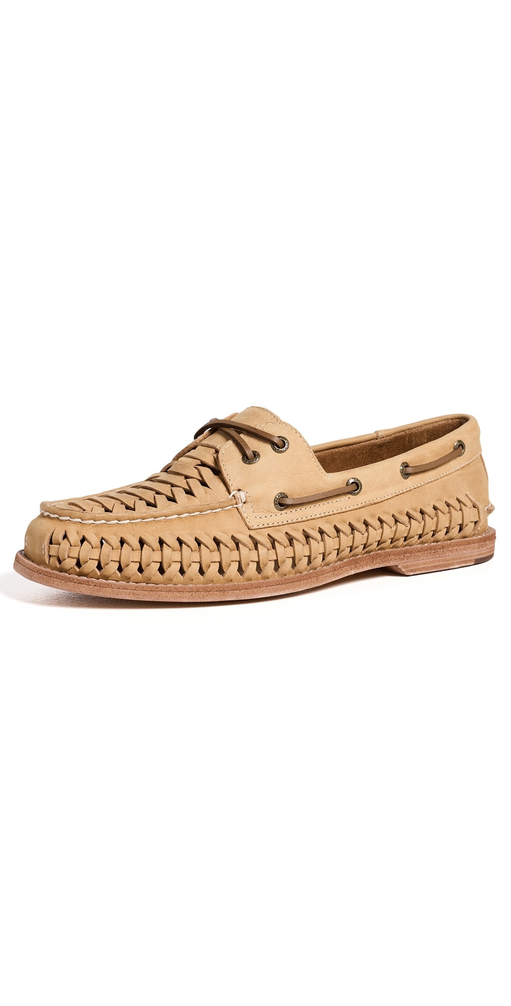 Sperry Gold Cup Woven Leather Boat Shoes Tan 9.5 | Shopbop