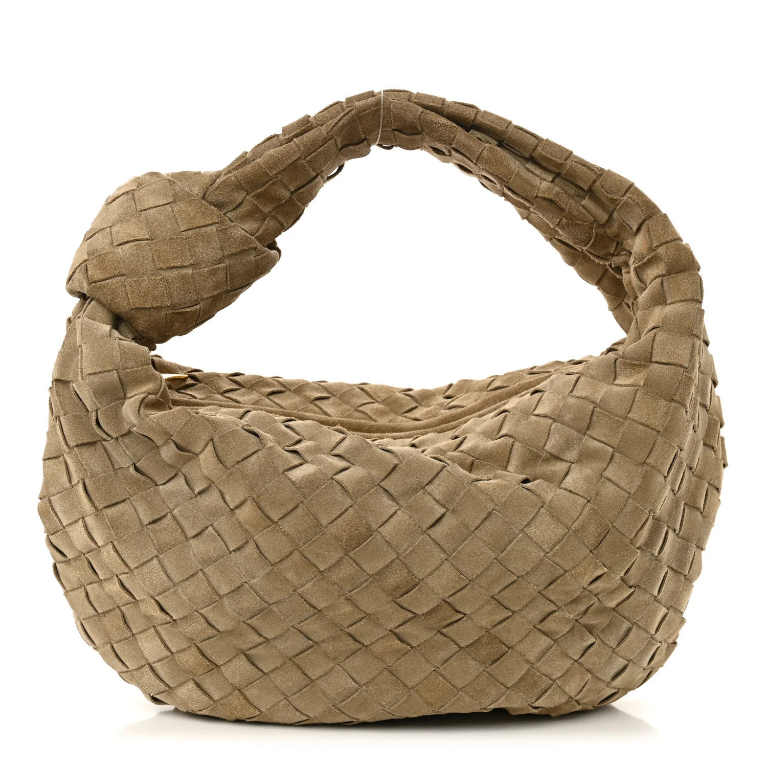 Bottega Veneta Suede Calfskin Intrecciato Teen Jodie Hobo Beige 1739618 | FASHIONPHILE (US)