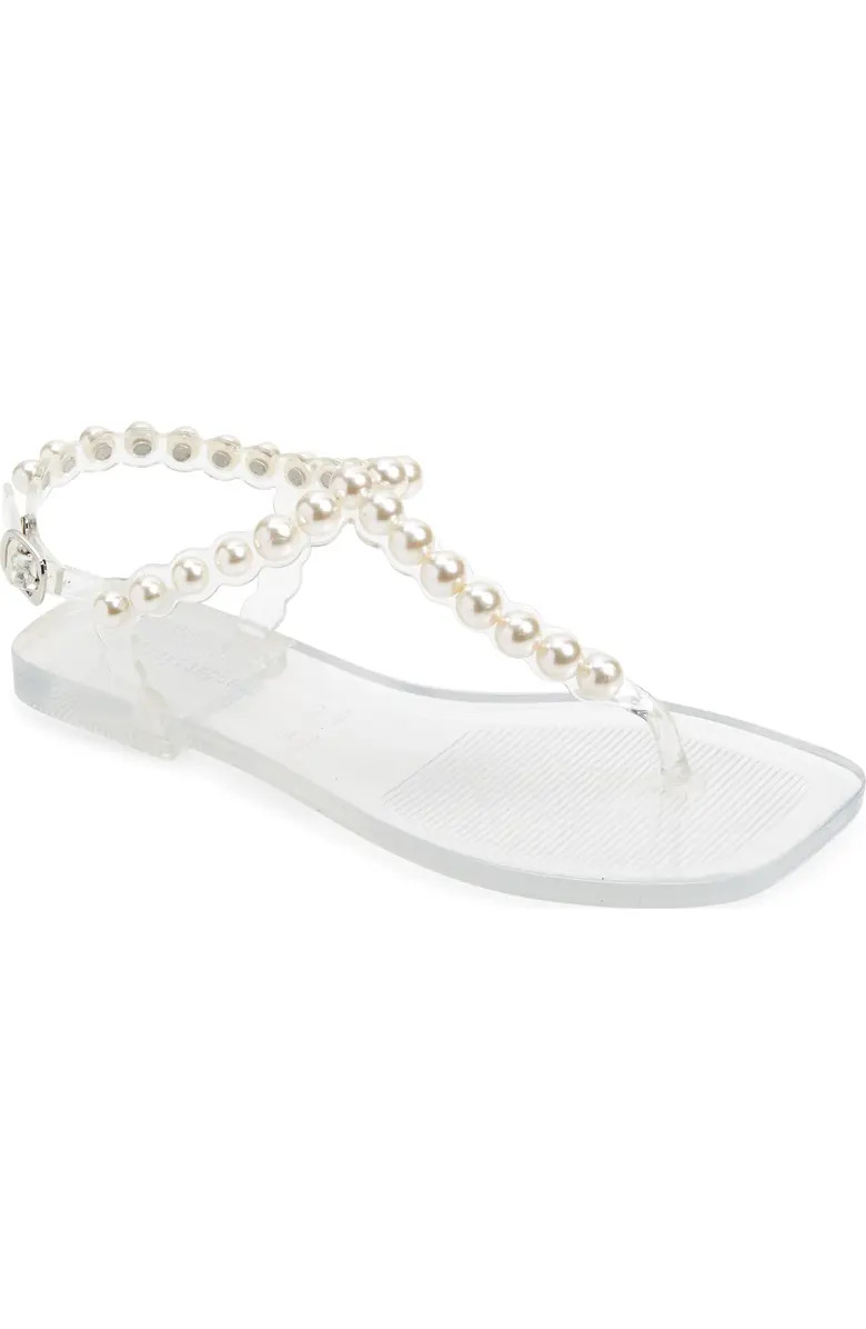 Pearlesque Imitation Pearl Ankle Strap Sandal (Women) | Nordstrom