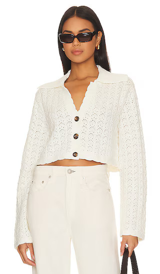 Audri Crochet Cardigan in Ivory | Revolve Clothing (Global)