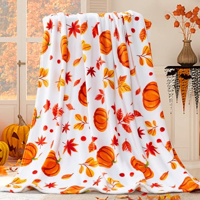 inhand Fall Throw Blanket, Halloween Pumpkin Autumn Plush Fall Decor Fleece Fuzzy Picnic Throw Bl... | Amazon (US)