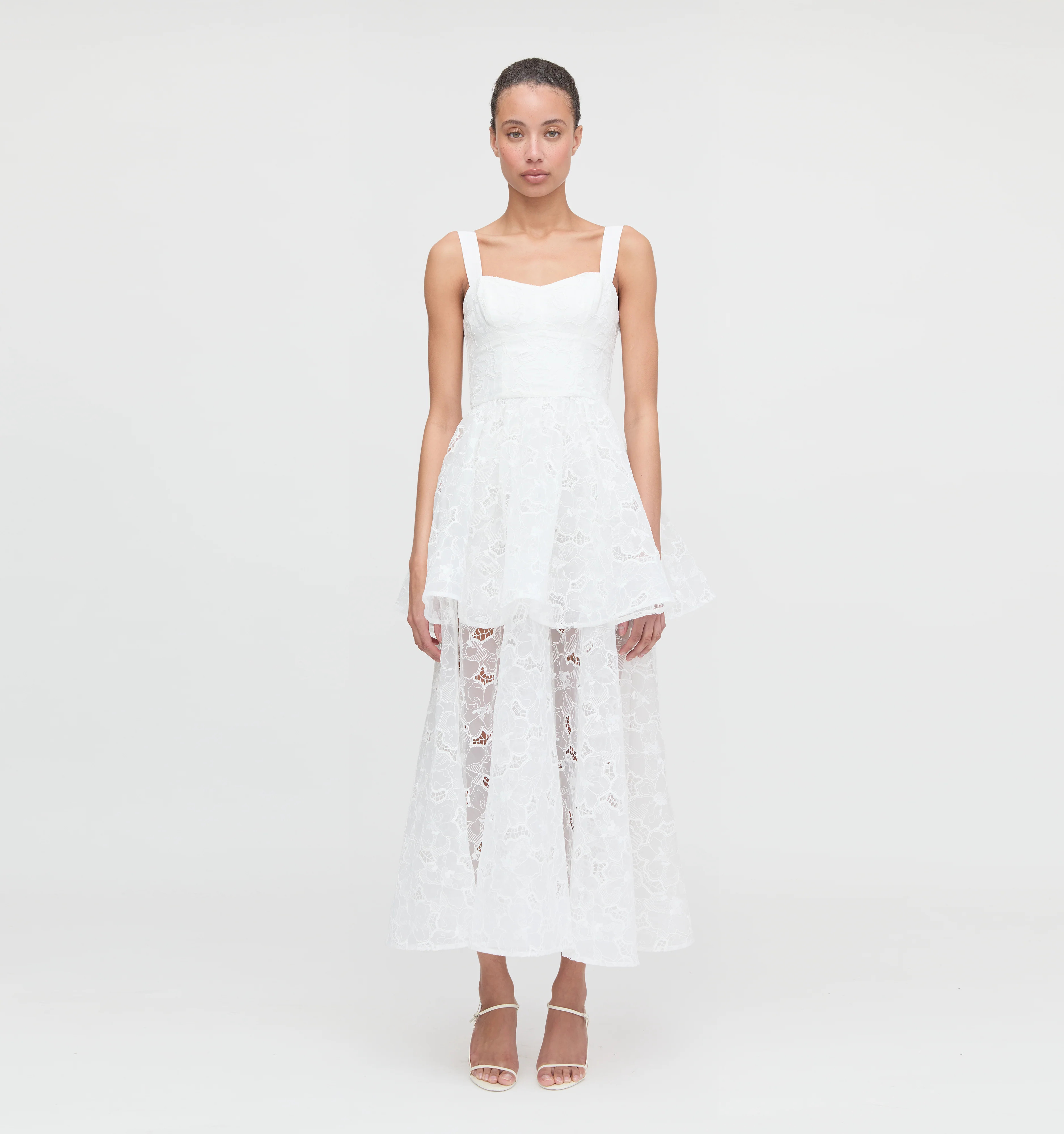 The Isabelle Dress - White Floral Organza | Hill House Home US
