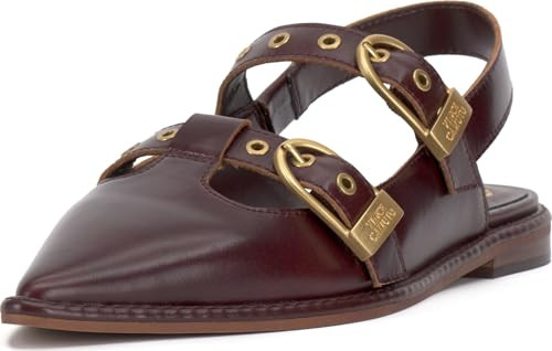 Vince Camuto Women's Faye Double Buckle Flat Mule | Amazon (US)