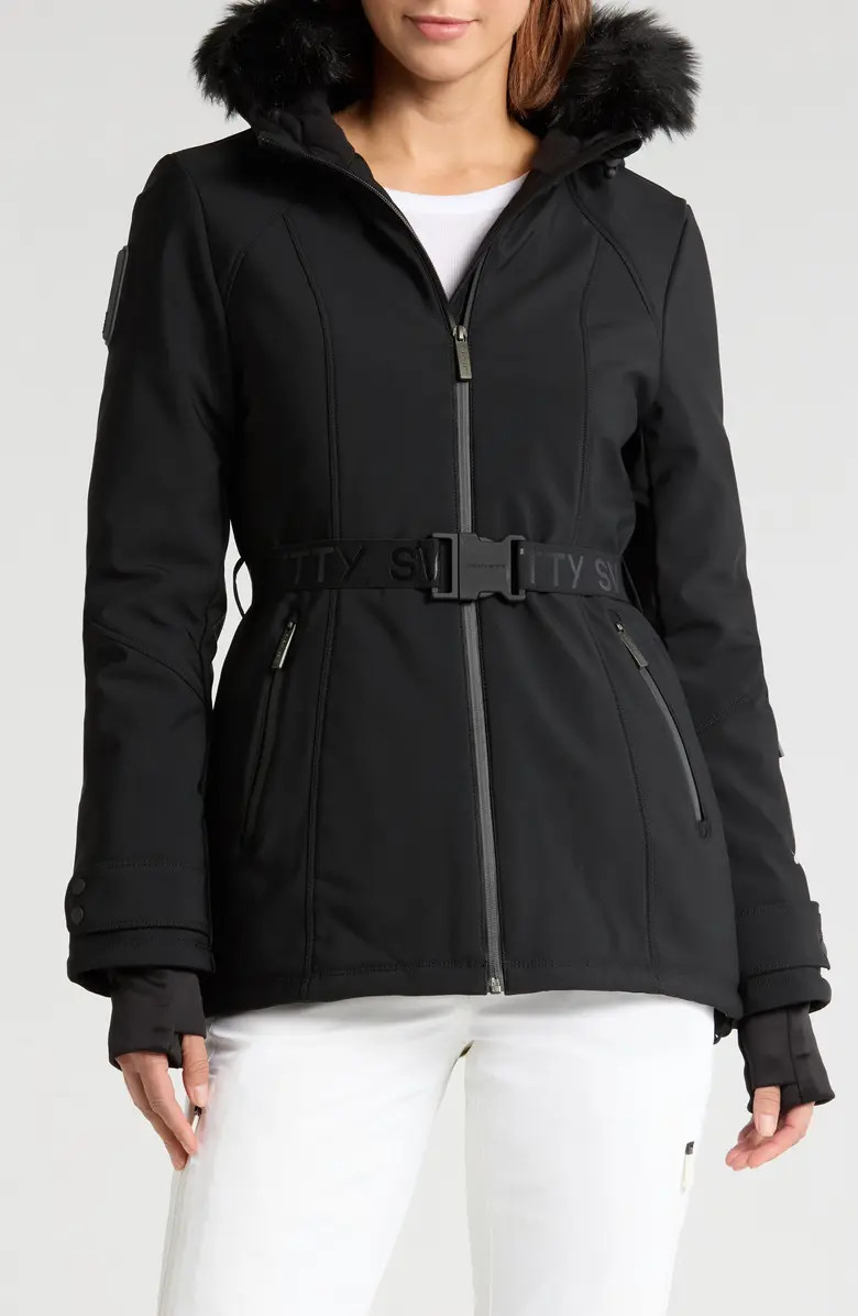 Sweaty Betty Exploration Faux Fur Trim Soft Shell Ski Jacket | Nordstrom | Nordstrom