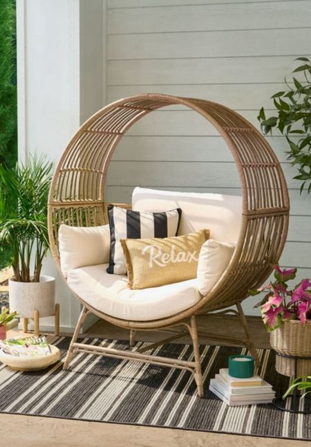 Love this modern egg chair!  Wicker chair, outdoor furniture, patio furniture 

#LTKSeasonal #LTKHome #LTKStyleTip