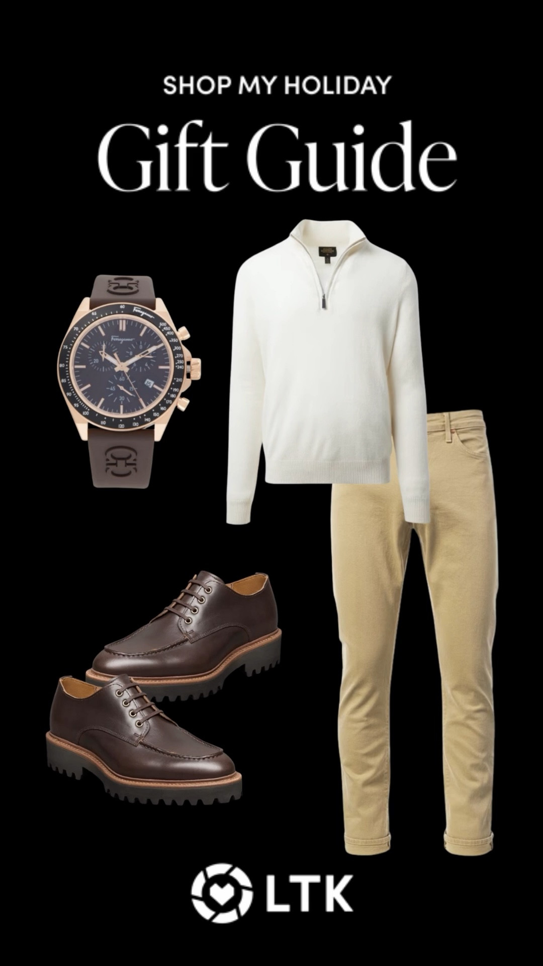 Gift Guide for Him | On Sale

These are the luxe, wear on repeat pieces I always gravitate toward when shopping for him. Timeless, well made, and easy to style, they are the kind of gifts that actually get used.

The quarter zip sweater is a classic. Polished enough for dinners or work, but relaxed enough for weekends. The watch elevates even the simplest outfit and feels like a true statement piece. The neutral jeans and leather lace up shoes are everyday staples that work year round.

I bought Chris the jeans and the shoes, and he genuinely loves them. They are comfortable, well fitting, and easy to wear with everything from sweaters to tees. Bonus, several of these pieces are currently on sale, which makes them even better gifts.

All linked so you can shop while they are still available.

#LTKGiftGuide #LTKSaleAlert #LTKMens