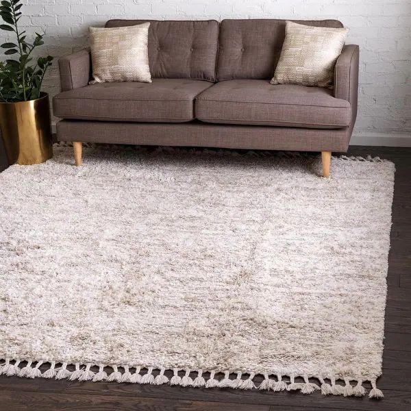 Unique Loom Misty Hygge Shag Area Rug - 9' x 12' - Ivory | Bed Bath & Beyond