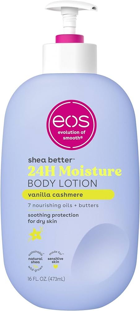 eos Shea Better Body Lotion- Vanilla Cashmere, 24-Hour Moisture Skin Care, Lightweight & Non-Grea... | Amazon (US)