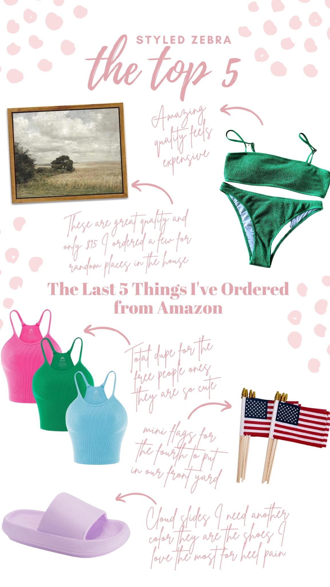 The last five things I ordered from Amazon  
