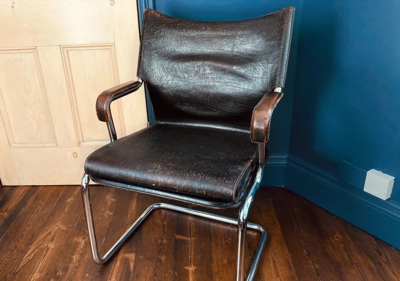 Vintage Italian Marcatre Uno Chair by Paolo Deganello Cantilever Leather and Chrome Chair Industr... | Etsy (UK)