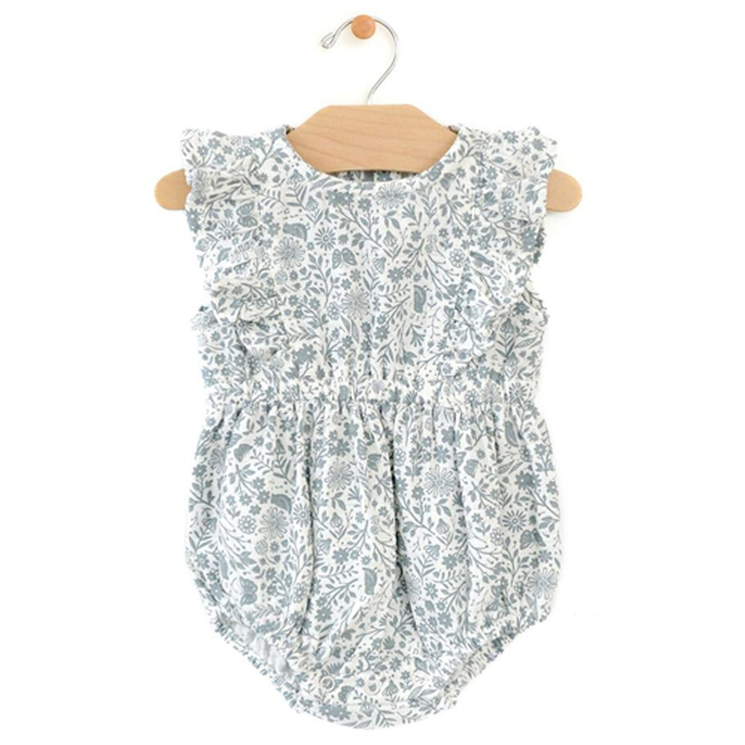 Muslin Flutter Bubble Romper, Stillwater Garden | SpearmintLOVE