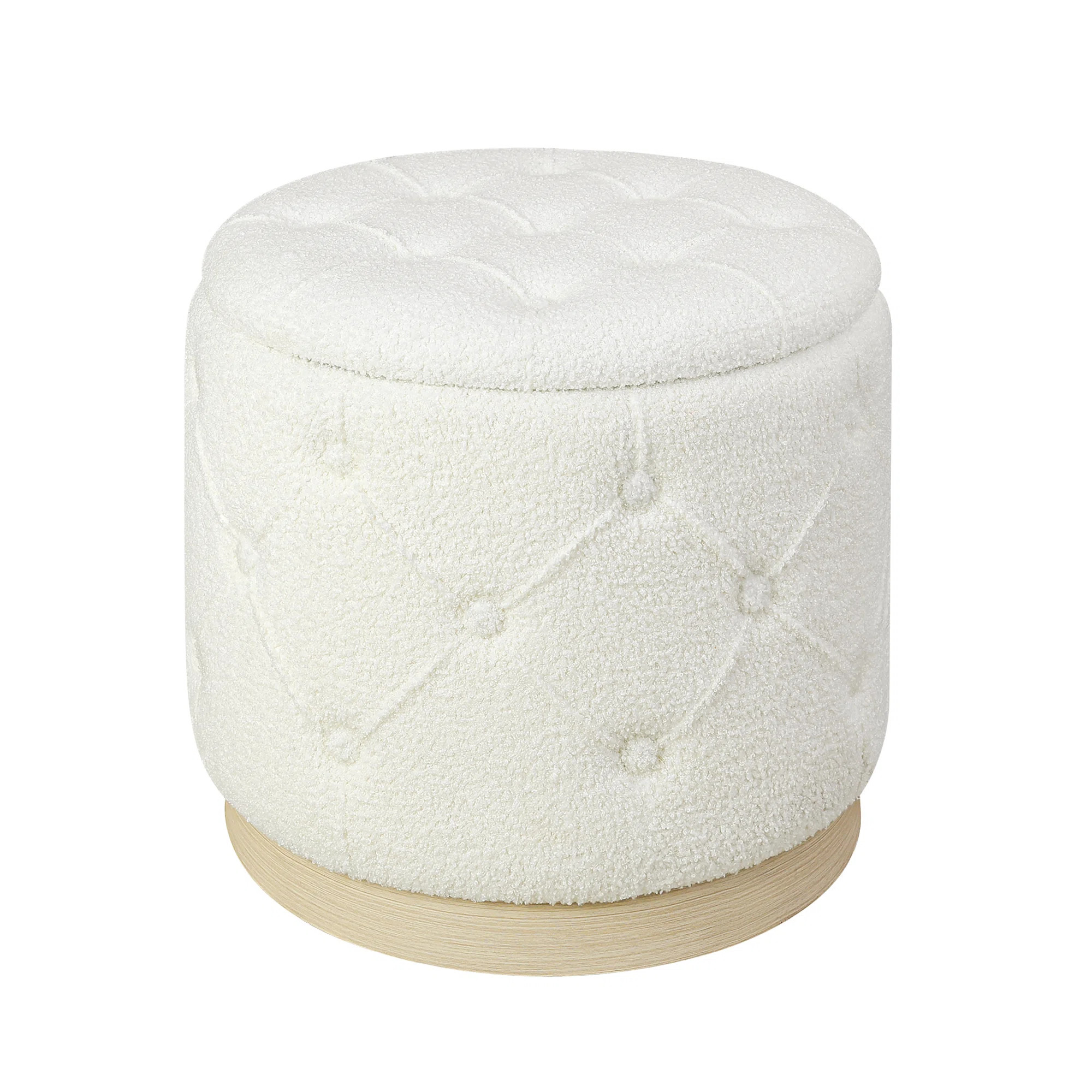 18.9" Wide Tufted Round Storage Ottoman | Wayfair North America