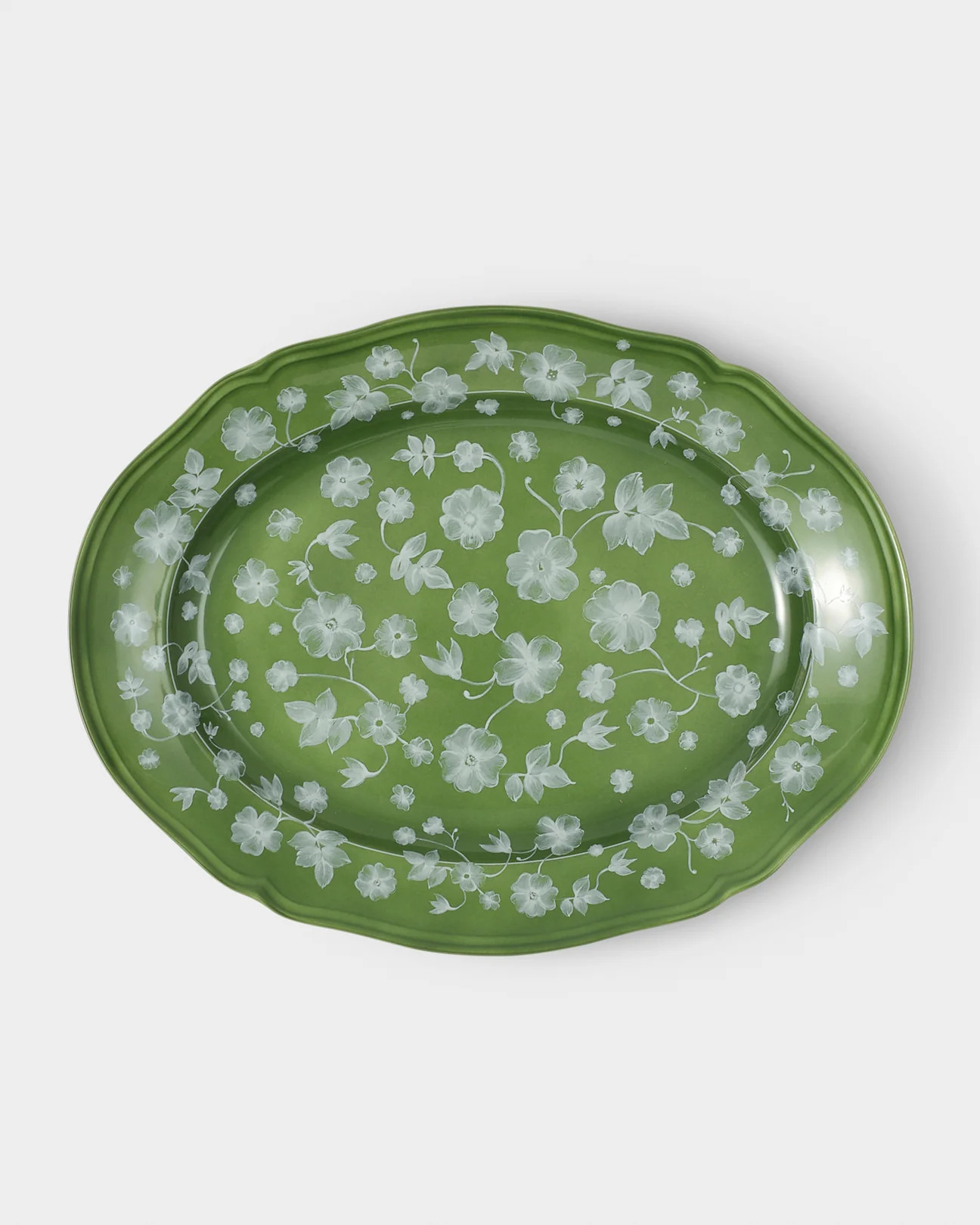 Floral Serving Plate Green by Ginori 1735 | Cabana Magazine