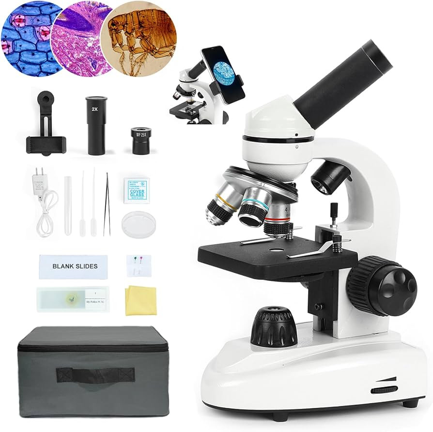 Microscope for Adults Kids Students, 100X-2000X Microscopes, Metal-Body Dual LED Illumination, Bi... | Amazon (US)