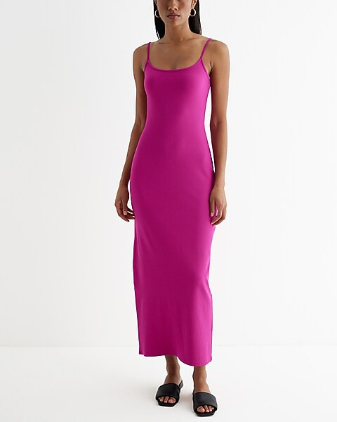 Ribbed Scoop Neck Maxi Cami Dress | Express