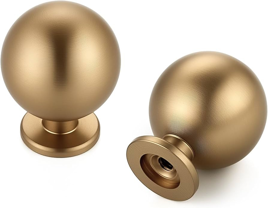 12 Pack Champagne Bronze Cabinet Knobs, Round Ball Drawer Knobs for Cabinets and Dressers, 1" Dia... | Amazon (US)