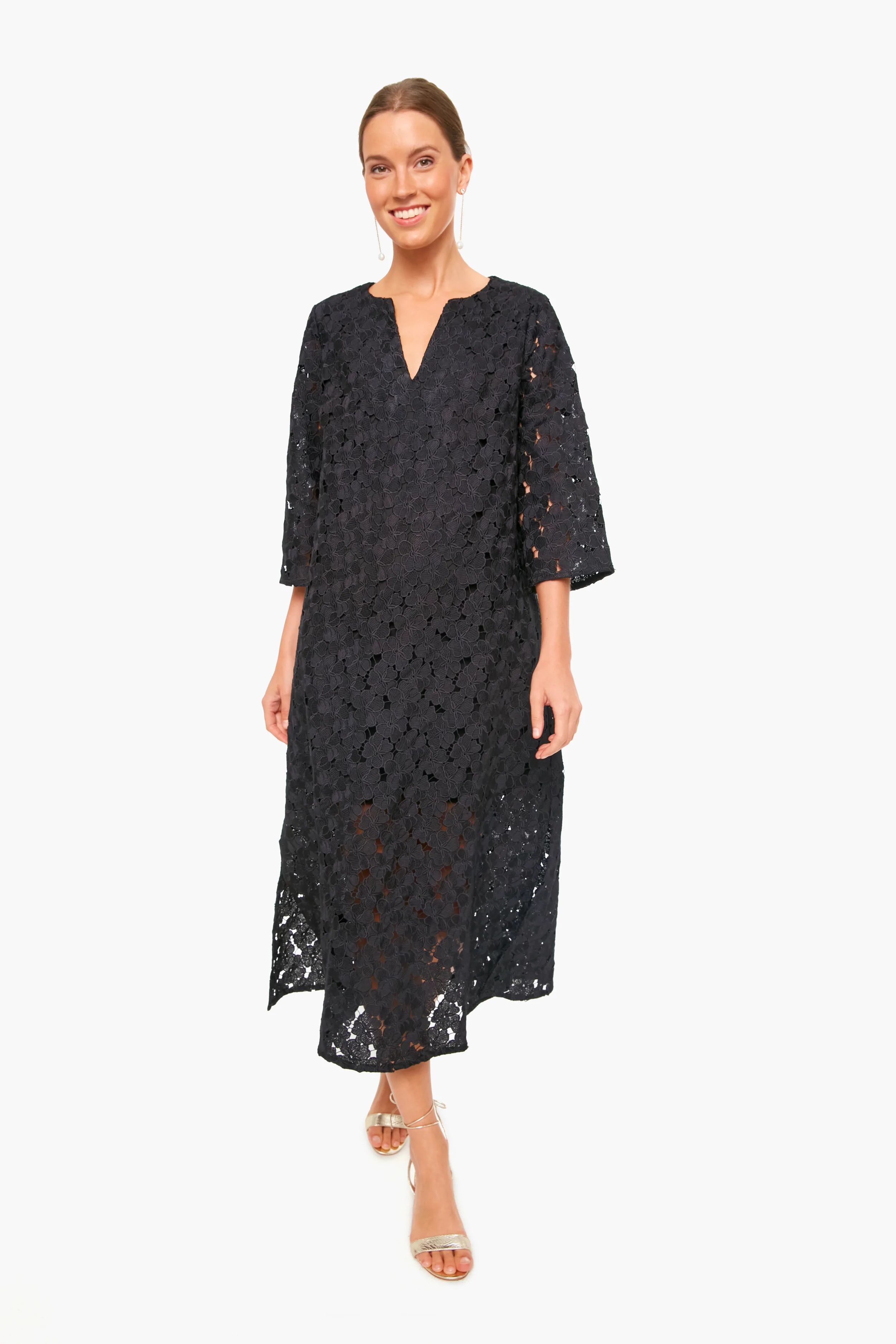 Black V-Neck Lace Jamie Dress | Tuckernuck (US)