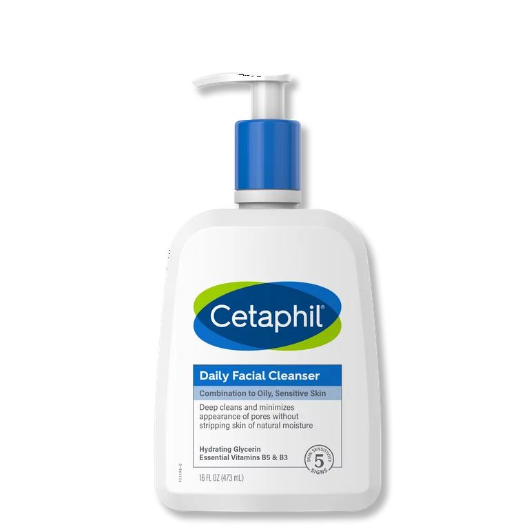 Cetaphil Daily Facial Cleanser Lotion for Combination to Oily, Sensitive Skin, 16 oz | Walmart (US)