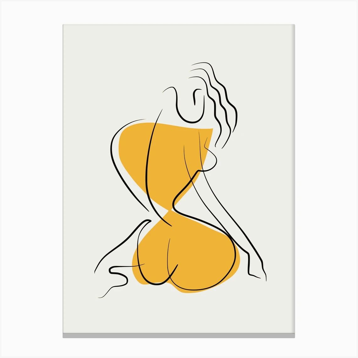 Minimalist Line Art Nude Canvas Print | Fy! (UK)