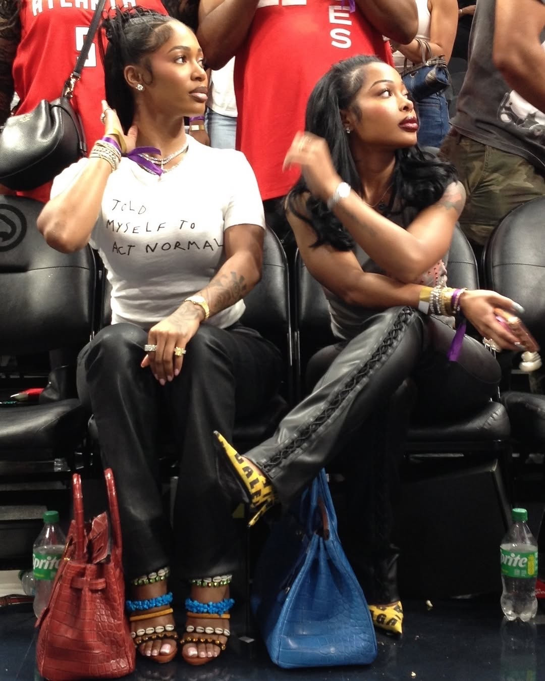 You ask, we answer! @sashacbenan says, “Hello! Do you know what heels they’re both wearing? Thank you xx”

@1dessdior and @jaydacheaves attended the @atlantadream @wnba game with #DessDior in vintage @giuseppezanotti embellished shell heels, while #JaydaCheaves wore @balenciaga caution tape knife pumps. Both completed their looks with exotic #Birkin bags. The heels are vintage and no longer available. Hot! Or Hmm..?

📸: IG/Reproduction

#dessdiorstyle #jaydacheavesstyle #balenciaga #fashionbombdaily #fbdaily